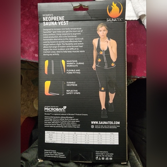 SaunaTek Women's Sauna Sweat Suit Vest for Exercise and Heat Training, Neoprene - Picture 4 of 11